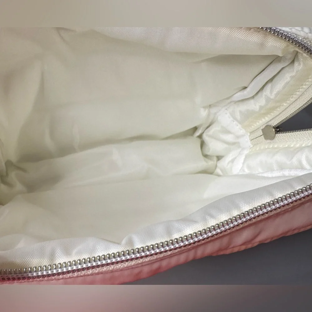 The creme shop Elegant Cream Quilted puffy Cosmetic Bag